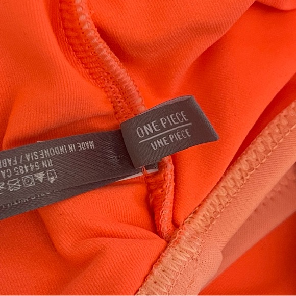 AERIE Swimsuit One Piece Orange Halter Neck - Picture 8 of 9